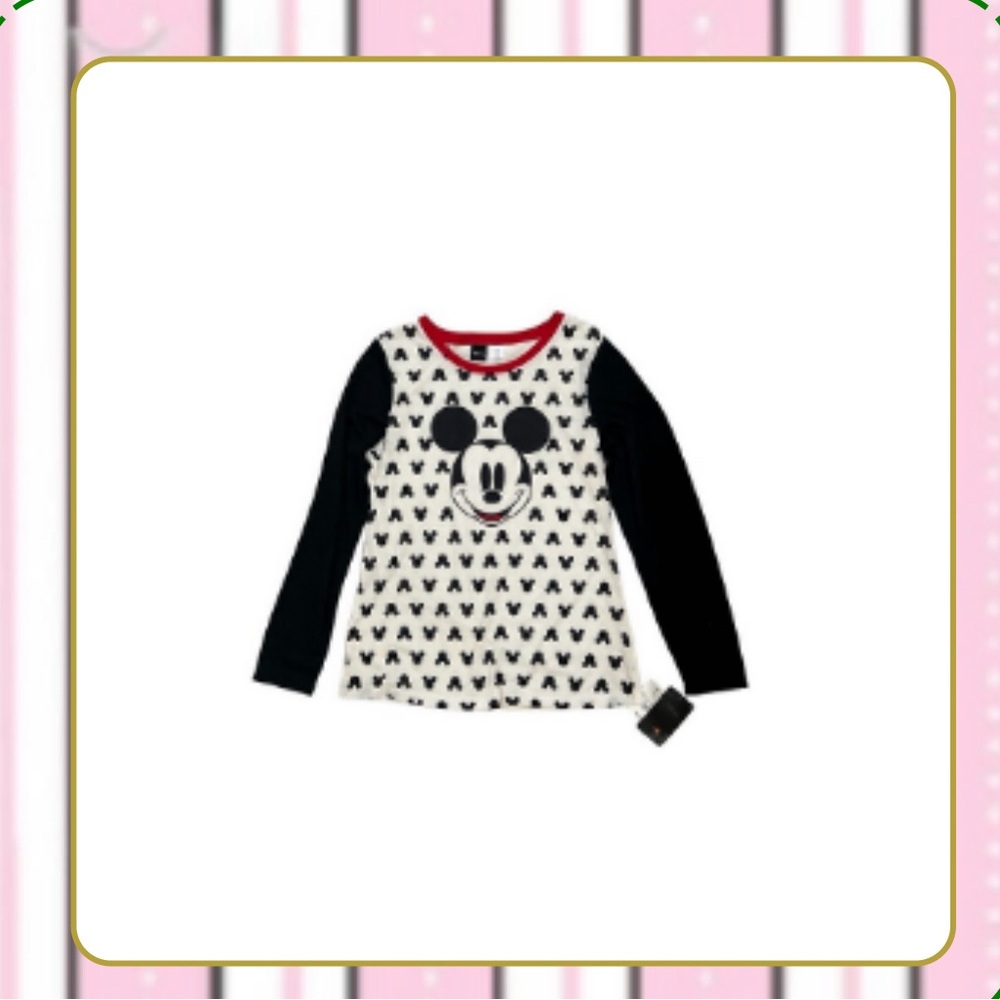 Disney Mickey Mouse All Over Print Long Sleeve Shirt NEW